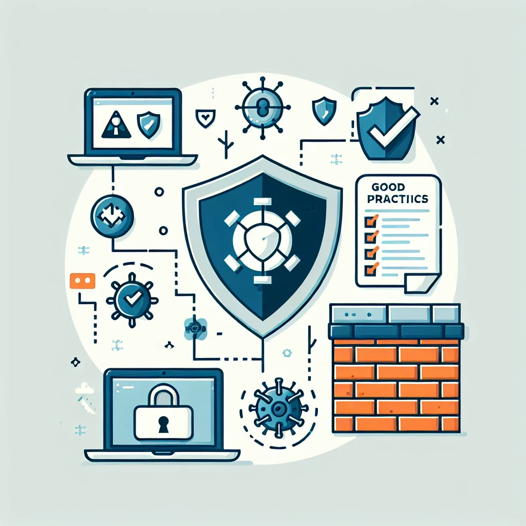 "Infografía sobre Seguridad Informática Básica que ilustra la importancia de antivirus, firewalls y buenas prácticas para proteger dispositivos y datos personales."