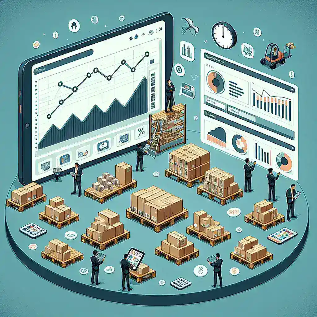 "Software para gestionar inventarios pequeños: interfaz de usuario que muestra herramientas de seguimiento de stock y gestión de pedidos, ideal para emprendedores y pequeñas empresas."