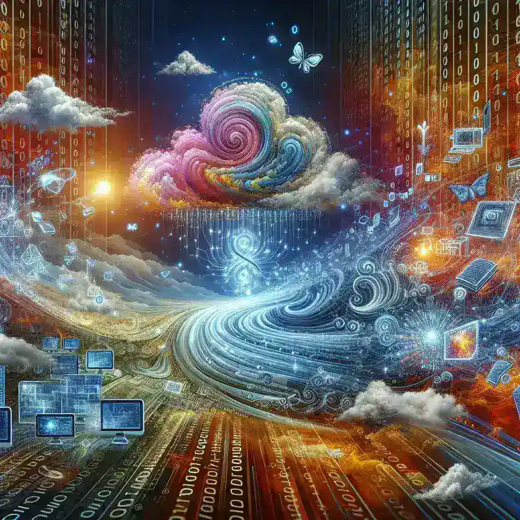 "Robot generating text on a digital screen, symbolizing the impact of artificial intelligence in content creation and digital revolution."